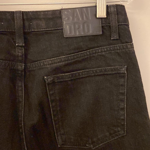 Sandro BLACK Women's Rudolphe High-rise Flare Straight Leg Jeans, size 40 US 8 - Picture 9 of 11